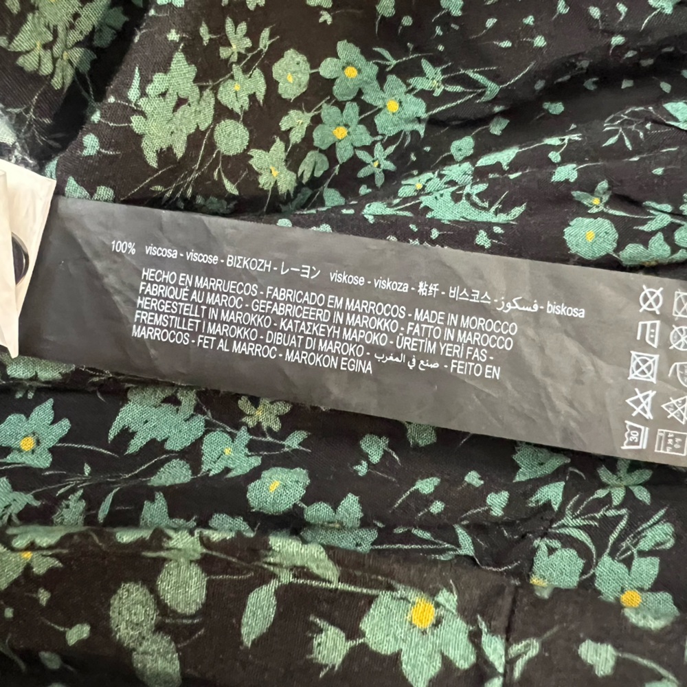 Zara Green Floral Long Sleeve Dress, M - Picture 6 of 7